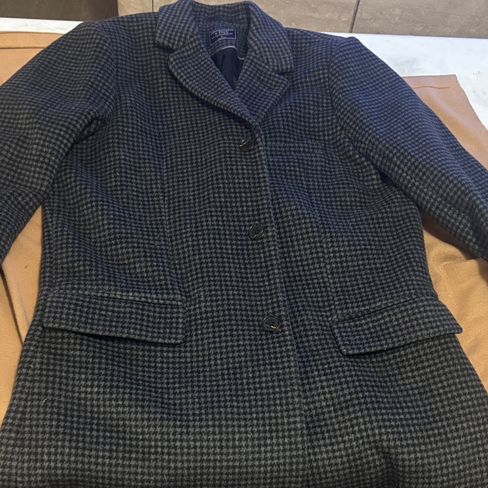 Abercrombie & Fitch Women's Houndstooth Blazer - Black and Gray